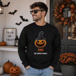 ハロウィンのカボチャ「ブー!」- 名前入り スウェットシャツ