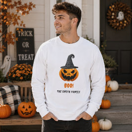 ハロウィンのカボチャ「ブー!」- 名前入り スウェットシャツ