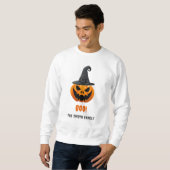 ハロウィンのカボチャ「ブー！」- 名前入り スウェットシャツ (正面フル)