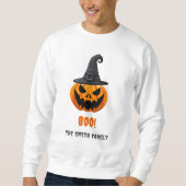 ハロウィンのカボチャ「ブー！」- 名前入り スウェットシャツ (正面)