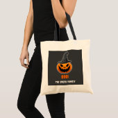 ハロウィンのカボチャ「ブー!」- 名前入り トートバッグ (正面(商品))