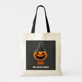 ハロウィンのカボチャ「ブー!」- 名前入り トートバッグ (裏面)