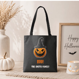 ハロウィンのカボチャ「ブー!」- 名前入り トートバッグ