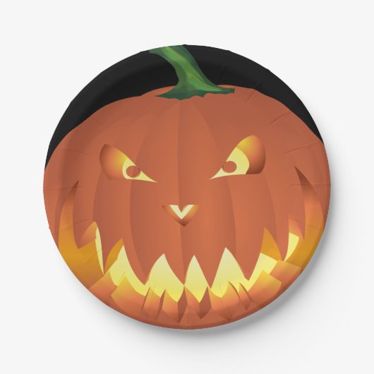 ハロウィンのカボチャ... ペーパープレート (正面)