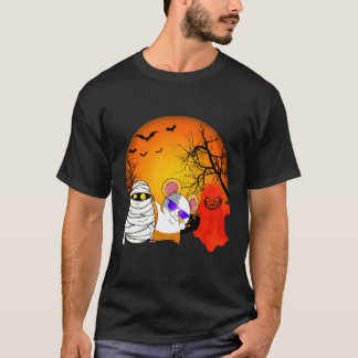 ハロウィンのカボチャ モルモット9匹 526 Tシャツ