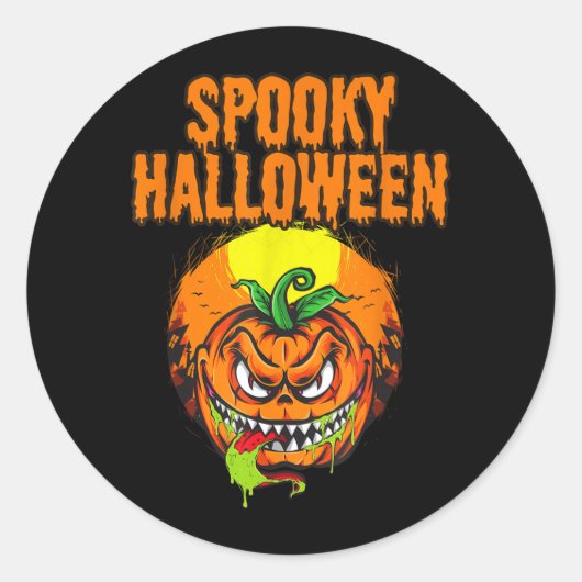 ハロウィンのカボチャ ラウンドシール (正面)