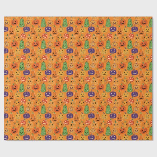 ハロウィンのカボチャ ラッピングペーパー (フラット)