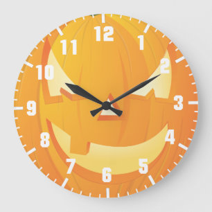 ハロウィンのカボチャ ラージ壁時計