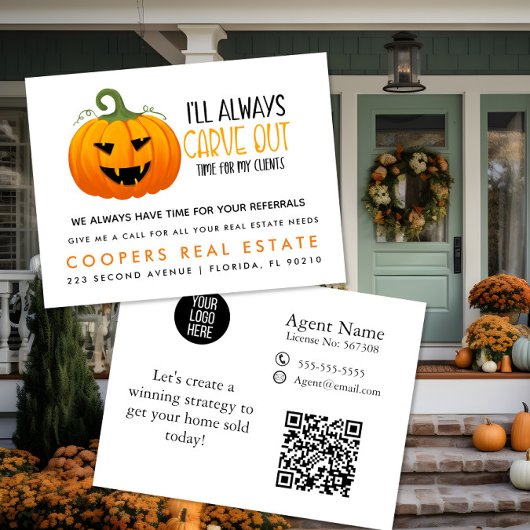 ハロウィンのカボチャ 不動産クライアント紹介 案内ポストカード