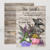 ハロウィンのカボチャ 招待状 (正面/裏面)