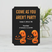 ハロウィンのカボチャ 来なきゃパーティー招待状 招待状 (スタンド正面)