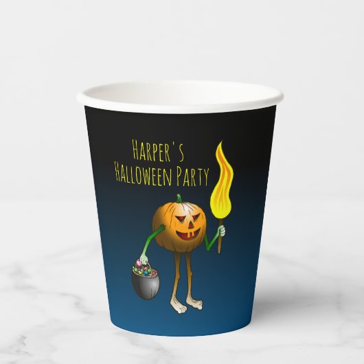 ハロウィンのカボチャ 紙コップ (正面)