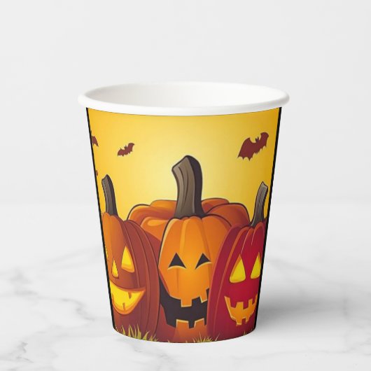 ハロウィンのカボチャ  紙コップ (正面)