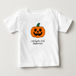 ハロウィンのカボチャ 赤ちゃん 男の子 名入れ ベビーTシャツ