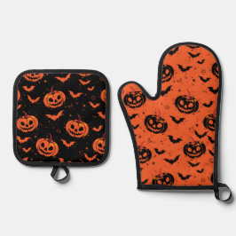 ハロウィンのカボチャ 鍋つかみ&鍋敷きセット