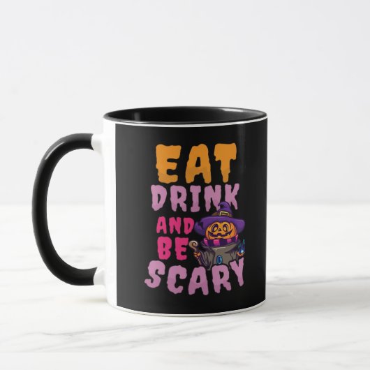 ハロウィンのカボチャ 食べたり飲んだりお化けに マグカップ (左)