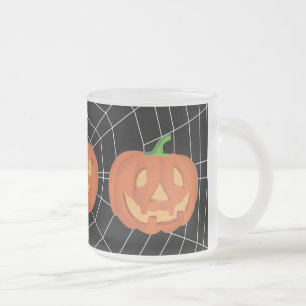 ハロウィンのカボチャ 1 フロストグラスマグカップ