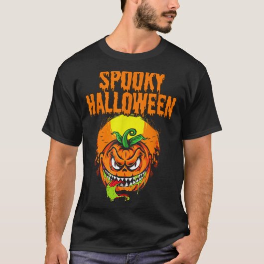 ハロウィンのカボチャ Tシャツ (正面)