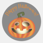 ハロウィンのカボチャ Trick or treat ラウンドシール (正面)
