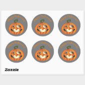 ハロウィンのカボチャ Trick or treat ラウンドシール (シート)