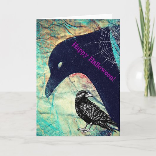 ハロウィンのカラス カード (正面)