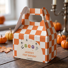 ハロウィンのカラフルなバースデーパーティーのお礼箱 フェイバーボックス