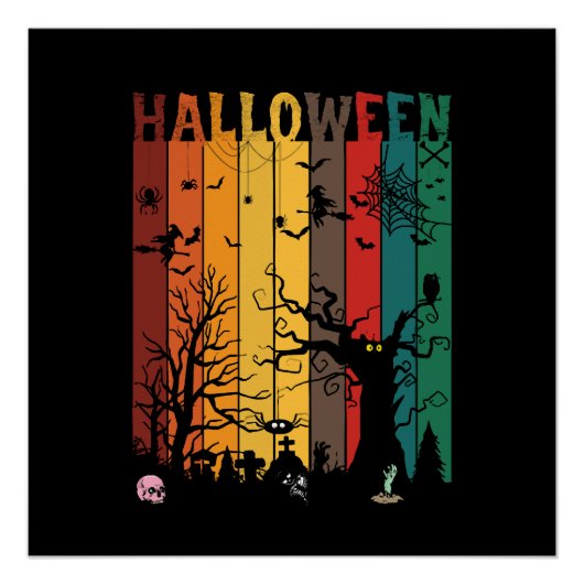 ハロウィンのカラフルな夜 ポスター (正面)