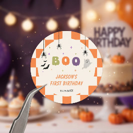 ハロウィンのカラフルな誕生日 ラウンドシール