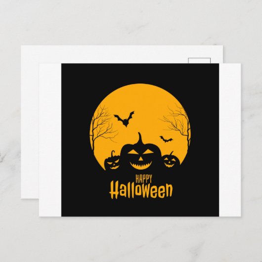 ハロウィンのカード 案内ポストカード (正面/裏面)