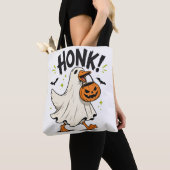 ハロウィンのガチョウのおばけ トートバッグ (クローズアップ)
