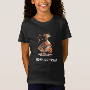 ハロウィンのガチョウ ハンク オア トリート 女子 Tシャツ
