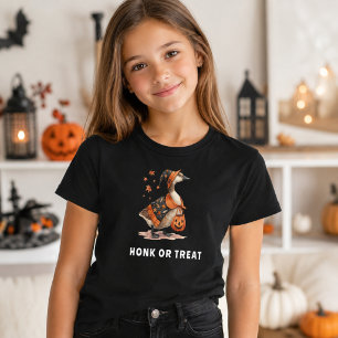 ハロウィンのガチョウ ハンク オア トリート 女子 Tシャツ