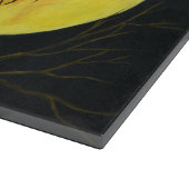 ハロウィンのガラスまな板、かかし カッティングボード (角)