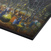 ハロウィンのガラスまな板、大がまの魔法使い カッティングボード (角)