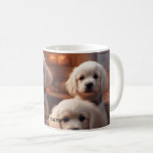 ハロウィンのキッチンの白い子犬 コーヒーマグカップ (正面右)