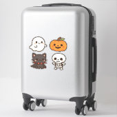 ハロウィンのキャラクター おばけ、カボチャ、黒猫& シール (スーツケース)