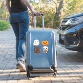ハロウィンのキャラクター おばけ、カボチャ、黒猫& シール (スーツケースインサイチュ)