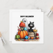ハロウィンのキャラクター カード (正面/裏面インサイチュ)
