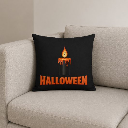 ハロウィンのキャンドル炎 クッション