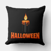 ハロウィンのキャンドル炎 クッション (正面)