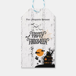 ハロウィンのギフトタグ（名入れ可） | 幽霊屋敷 ギフトタグ