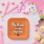ハロウィンのクモの巣のクモ ペーパープレート (パーティー)