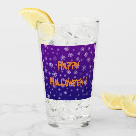 ハロウィンのクモの巣 タンブラーグラス (アイス正面)