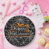 ハロウィンのクモの巣 ペーパープレート (パーティー)