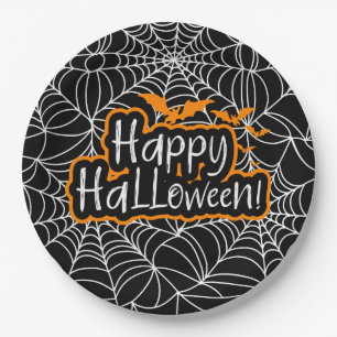 ハロウィンのクモの巣 ペーパープレート