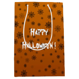 ハロウィンのクモの巣 ミディアムペーパーバッグ