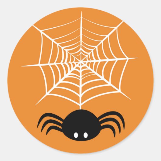 ハロウィンのクモの巣 ラウンドシール (正面)
