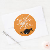 ハロウィンのクモの巣 ラウンドシール (封筒)
