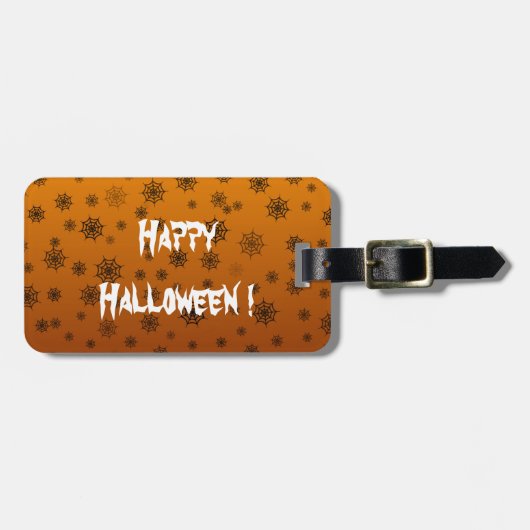 ハロウィンのクモの巣 ラゲッジタグ (正面横)