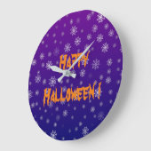 ハロウィンのクモの巣 ラージ壁時計 (傾斜)